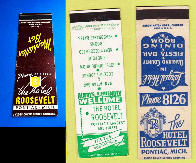 Hotel Roosevelt - Matchbooks (newer photo)